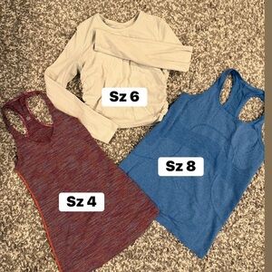 lululemon athletica Blue and Purple Tank Tops